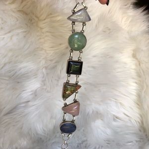 Vintage Sterling Silver & Multi Stone Bracelet